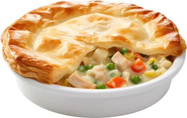 Delicious Tasty Chicken hot pie, carrot, bean, cream, baked, PNG, Transparent, isolate. - obrazy, fototapety, plakaty