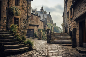 Mont Saint-Michel's narrow cobblestone streets