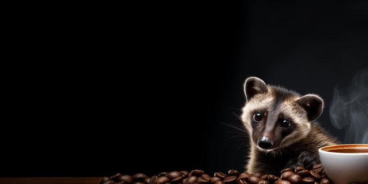 Kopi luwak animal. Indonesian coffee concept