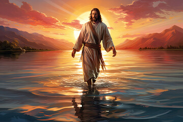 Jesus Christ Walking on Water