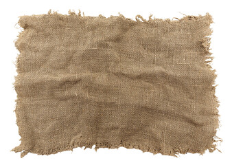 Burlap texture. A piece of torn burlap on a white background. Canvas. Packing material - Powered by Adobe