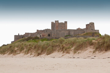 Obraz premium The Bamburgh Castle On The Beach Near Berwick-Upon-Tweed; England, United Kingdom