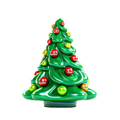  3D character a christmas tree on isolated transparent background png. generated with AI	