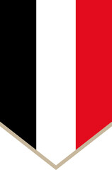 Vertical hanging flag of Yemen