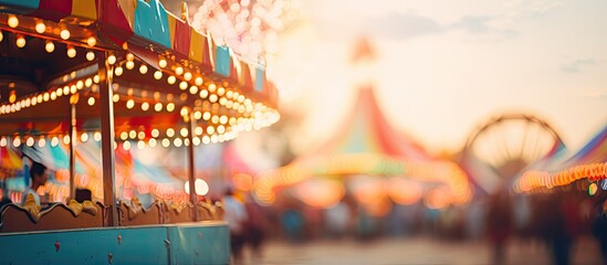 Carnival midway with blurred background - obrazy, fototapety, plakaty