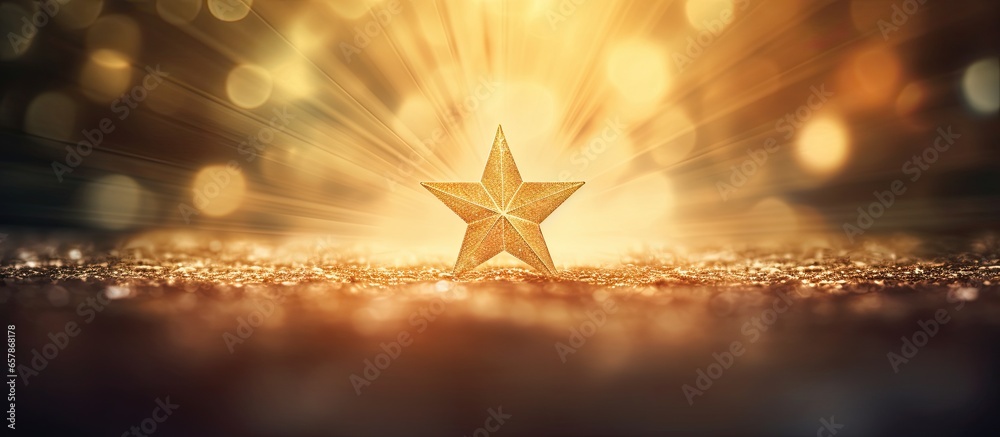Wall mural shining gold star