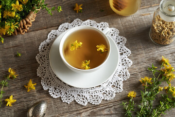 A cup of St. John's wort or Hypericum tea