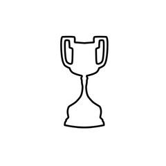 Hand Drawn Thropy Cup, Line Art Style 