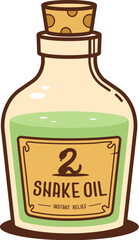 Snake oil. Vintage medicine. Retro styled cartoon illustration