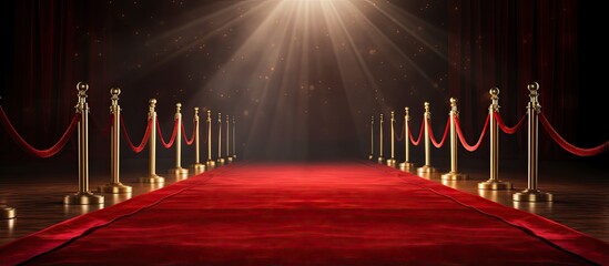 Celebrity greeted with red velvet carpet