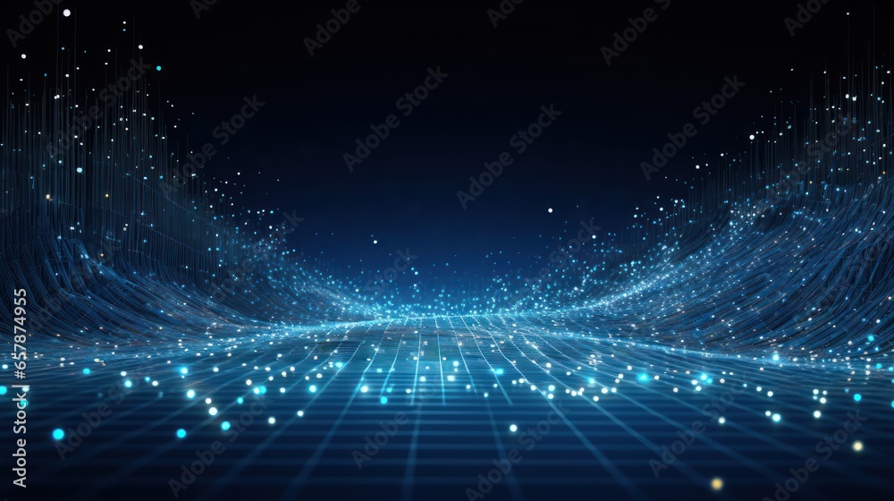 Fototapete abstract background representing data particles in a technological environment, each particle convey