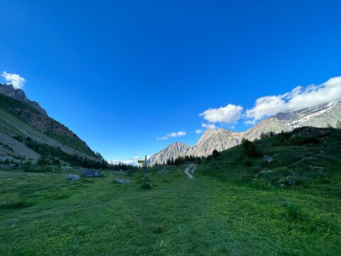 Beautiful Alps and mountain hiking in Italy. 
