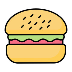 Burger Colored Outline Icon