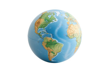 3D Globe Icon Isolated on Transparent Background