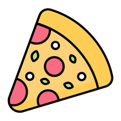 Pizza Colored Outline Icon