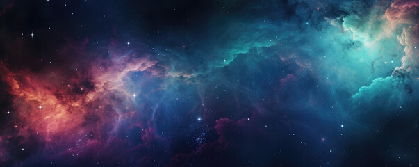 Nebula and galaxies in space, abstract cosmos background