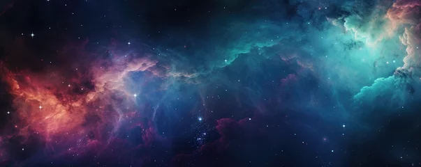 Afwasbaar Fotobehang Heelal Nebula and galaxies in space, abstract cosmos background