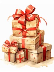 Obraz premium gift box with red ribbon