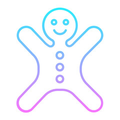 Gingere Bread Man Gradient Icon