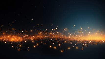 Fototapeta premium Abstract background where technology particles weave together lines of code, illustrating the interconnectedness of programming languages