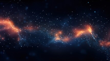 Abstract background where technology particles weave together lines of code, illustrating the interconnectedness of programming languages