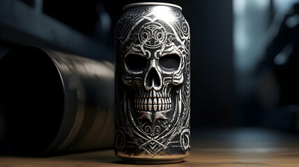 Skull on drink cane Ai.
