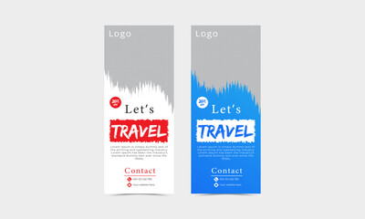 Travel rollup banner design template. Tour and Travel rollup or X banner