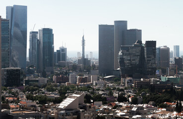 Tel Aviv skyscrapers top panorama
