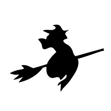silhouettes witches flying