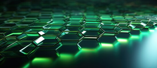 Obraz premium Advanced honeycomb concept Digital tech web flow Data visualization