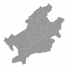Obraz premium Frankfurt am Main city administrative map