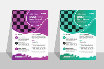  Corporate Business Flyer Design, Creative Business marketing social media post template, a bundle of 2 templates of a4 flyer.