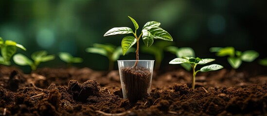 Germinate a plant using compostable espresso coffee capsules promoting recycling and zero waste