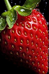 A close up of a fresh strawberry