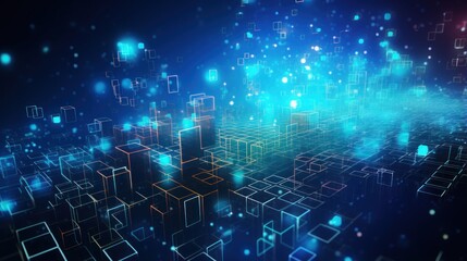 Pixel inspired abstract background with technology particles forming vibrant, interconnected patternsPixel inspired abstract background with technology particles forming vibrant, interconnected patter