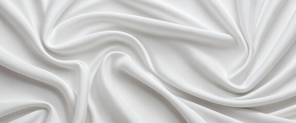 Abstract background of white crumpled fabric. Cloth with folds. Colorful illustration. Generative AI