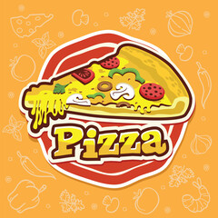 Pizza Logo Design A Piece of Pizza with Elements