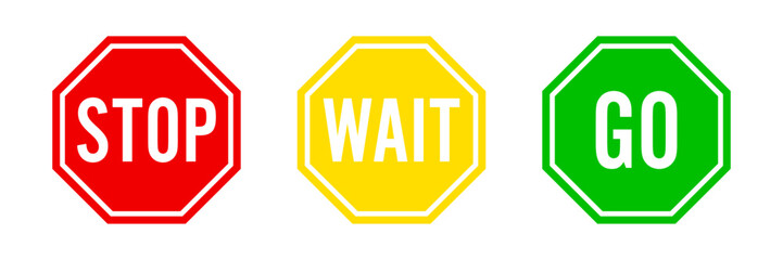 Stop, wait and go sign