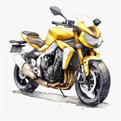 Motorcycle watercolor hand painted ilustration