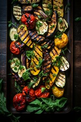 A plate of freshly grilled vegetables