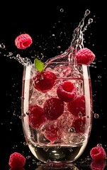 Sweet Summer Cocktail with raspberries