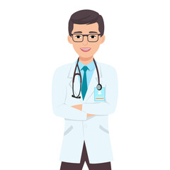 Fototapeta premium Doctor with stethoscope. Medical students or nurses. Vector illustration.