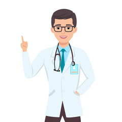 Fototapeta premium Doctor with stethoscope. Medical students or nurses. Vector illustration.