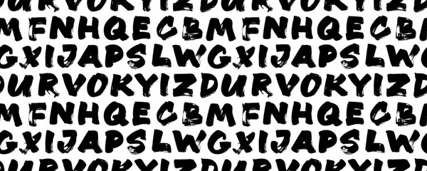Seamless Seamless banner design with bold brush drawn alphabet letters. Typography seamless pattern. design with bold brush drawn alphabet letters.