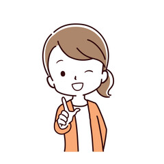 色々なポーズの私服の女性のイラスト