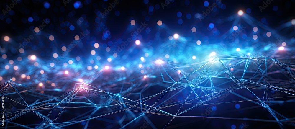 Poster artificial intelligence neural network depicted in with elements of nanotechnology and big data in c