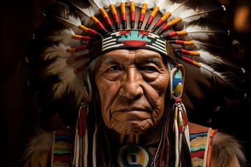 The chief of the Apache Indians is a native American man. The concept of Columbus day and the discovery of America