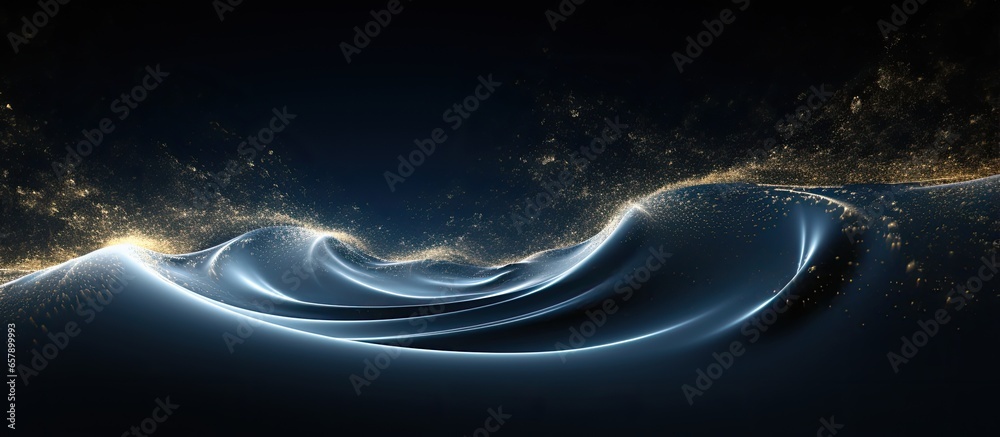 Poster data explosion from futuristic dynamic wave in space a abstract particle vortex
