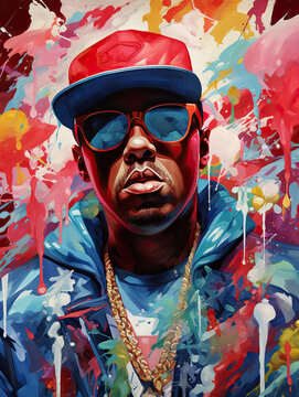 black fashion hip hop model grunge style entertainment - by generative ai