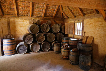 old wine barrels